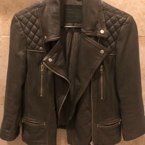 All Saints Leather Cropped Jacket
